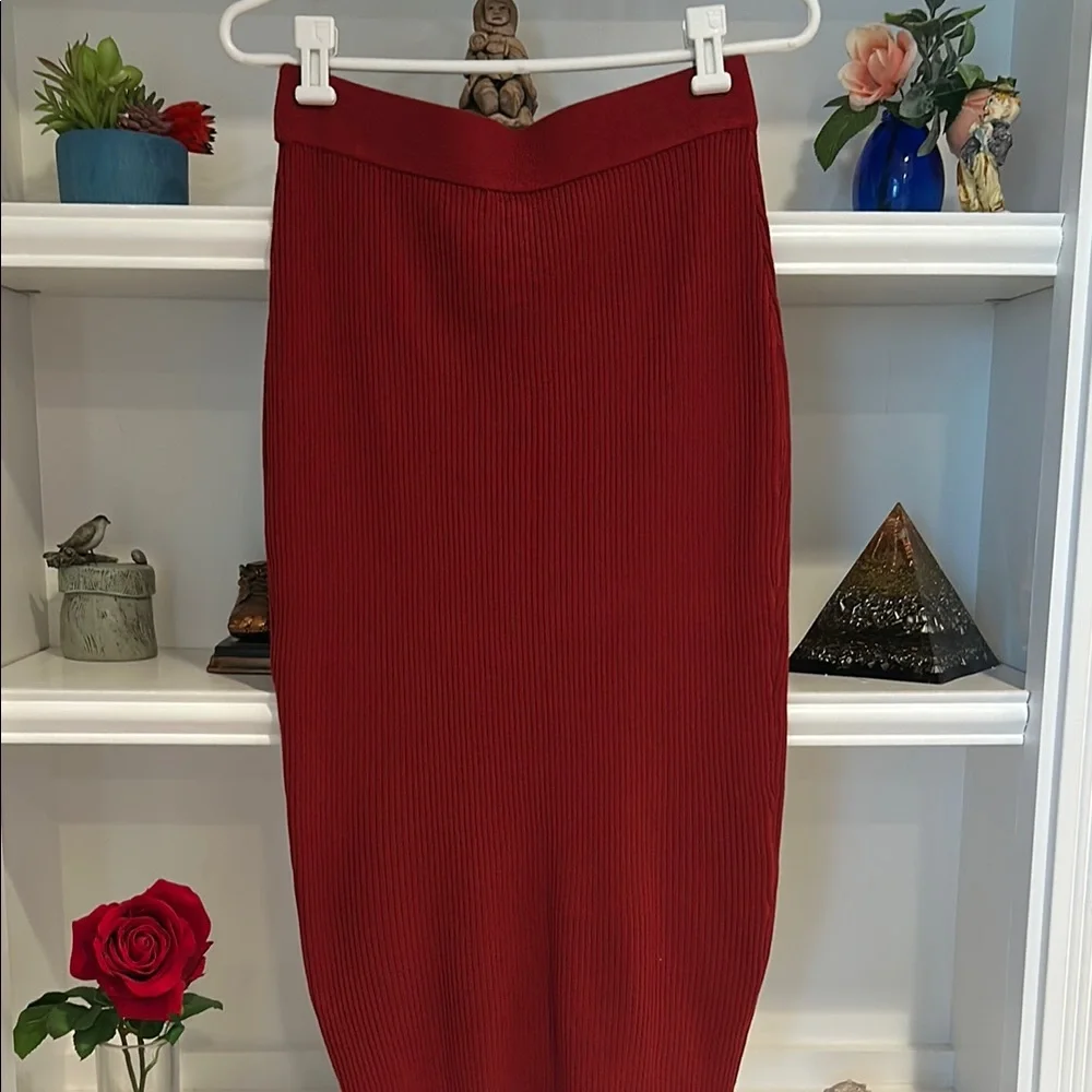 Chic Red Ribbed Two-Piece Set #28 - Picture 5 of 10